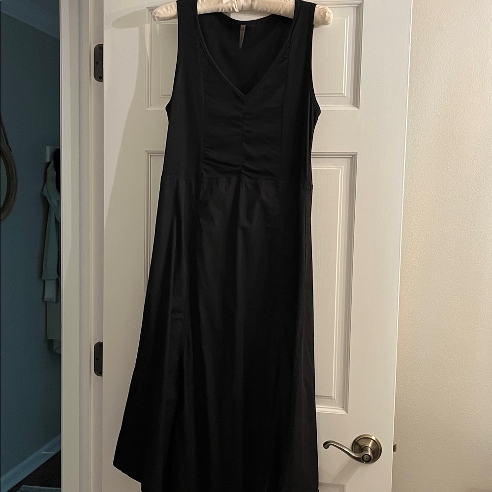 XCVI classy minimalist cotton black midi tank dress